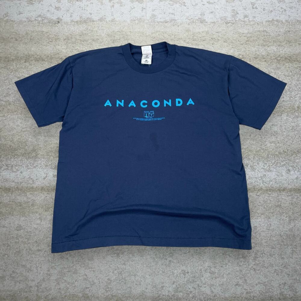 Vintage 90s Anaconda Movie Promo Shirt Mens XL Navy Blue Fruit of the Loom